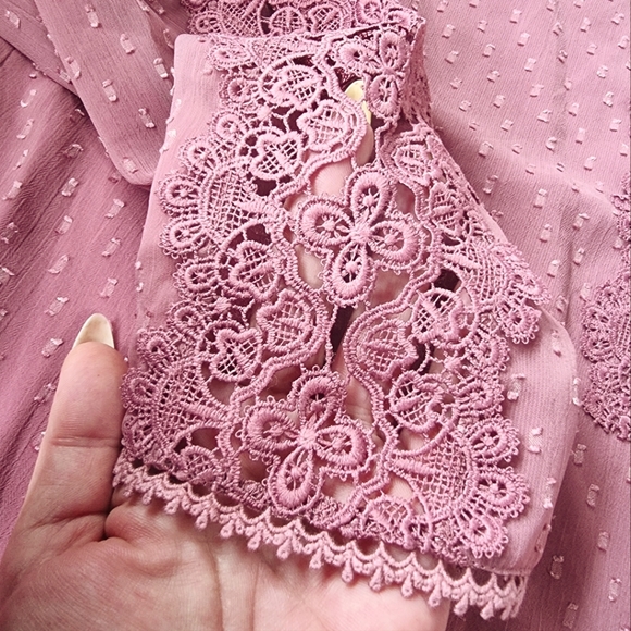 PINKBLUSH Lace Long Sleeve Blouse - Picture 6 of 8